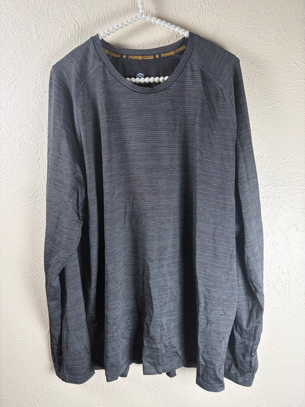 Champion Shirt Men's Size XXL Gray Moisture Wicking Long Sleeve Power Core Gym